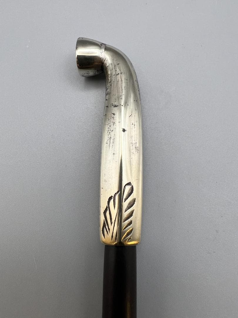 純銀　村田　六角煙管　キセル　かぶ食２匹鼠図　銀細工　アンティーク　重量約45g