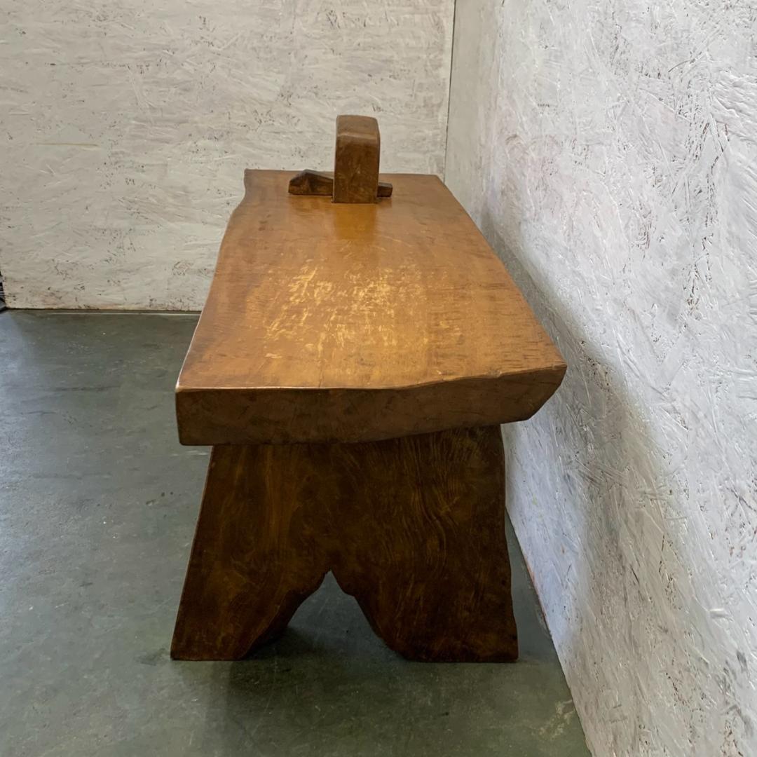 【一点物】 ナチュラル サイドテーブル 作業台 自然木 ヴィンテージ N0751