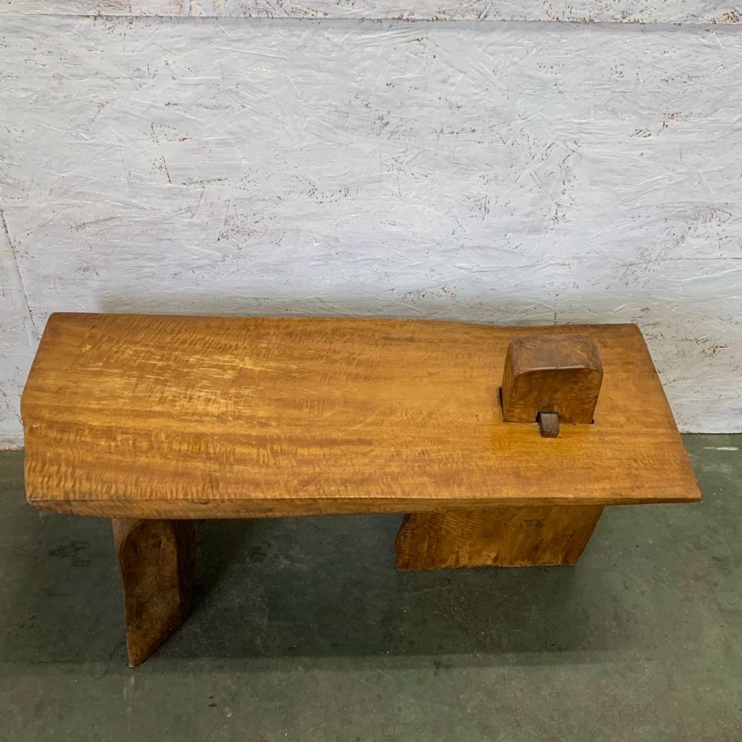 【一点物】 ナチュラル サイドテーブル 作業台 自然木 ヴィンテージ N0751