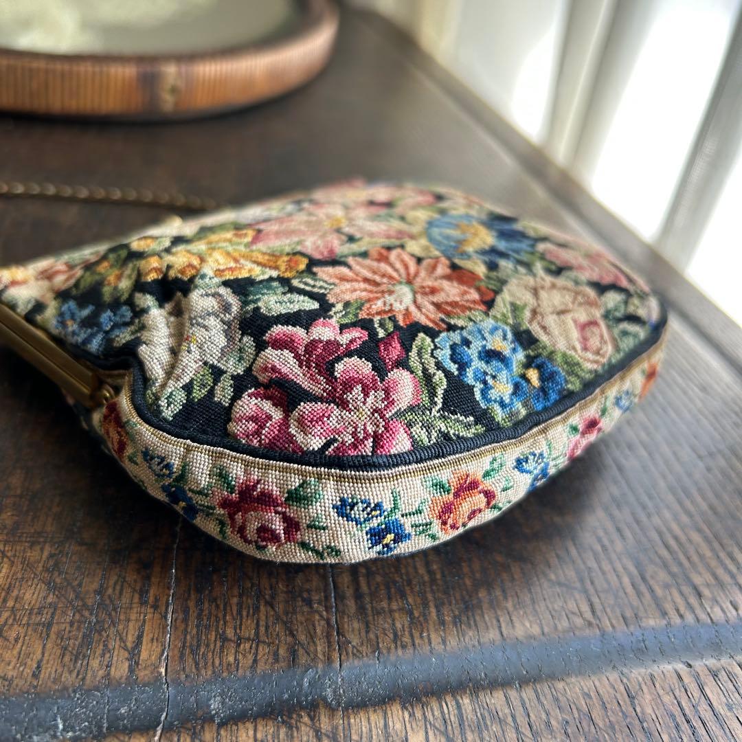欧州アンティーク　繊細ゴブランの小さなバッグ
