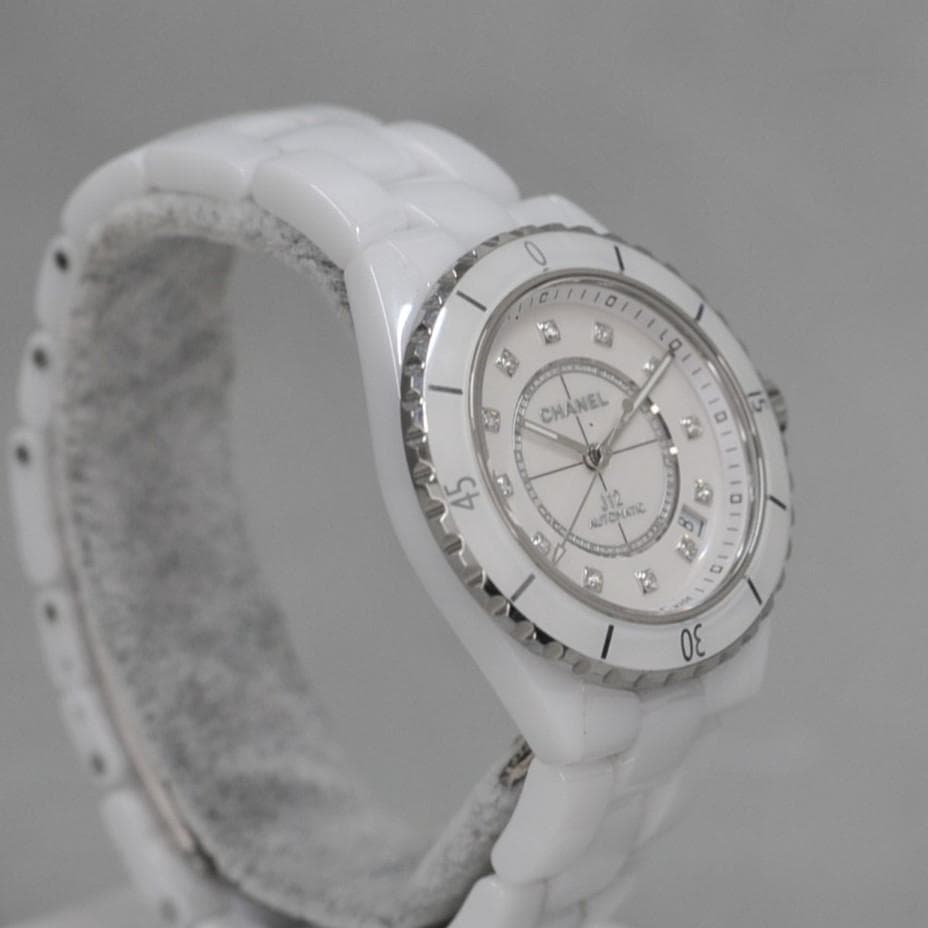 ラ*ム様 シャネル　Ｊ１２　ホワイトセラミック　１２Pダイヤ　３８ｍｍ　自動巻
