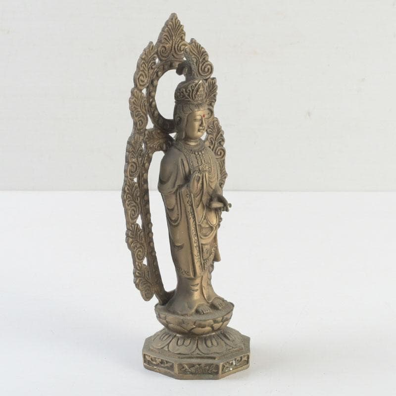 仏教美術　古銅　観音菩薩像　仏像　置物　V　9362