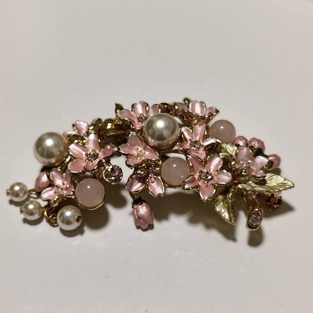 VENDOME BOUTIQUE/ヴァンドーム　ブローチ フラワー　ピンク