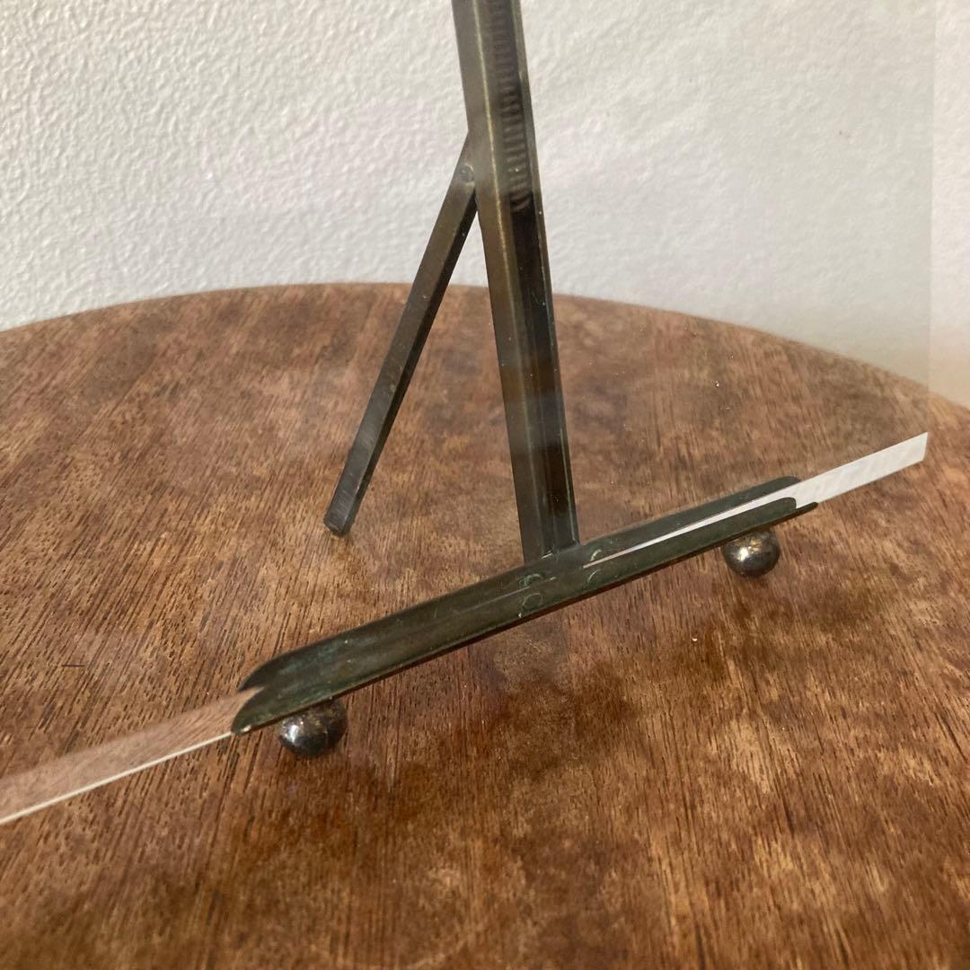 フランスアンティーク　ガラスと真鍮　リボンモチーフのフレーム希少サイズ