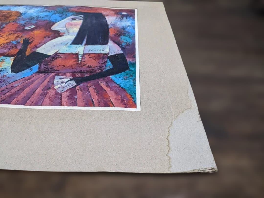 抽象画 男女のポーカー　絵画