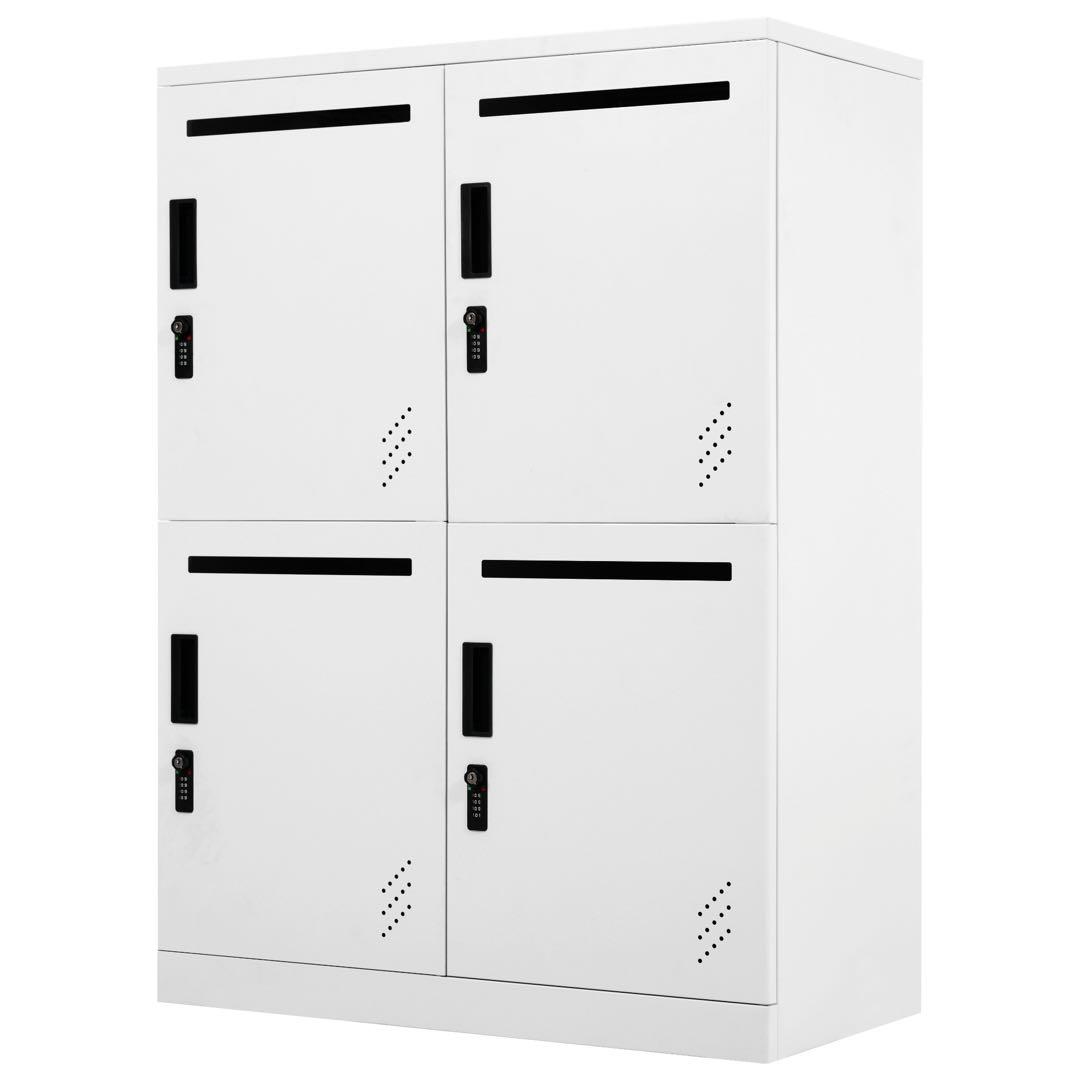 【新品】4人用スチールロッカー 2段 通気性抜群 簡単組立