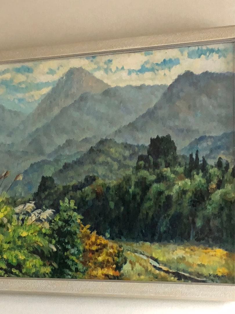 富山の画家・浅井景一作の油彩画　タイトル『焼岳の遠望』サイズF20号　本物