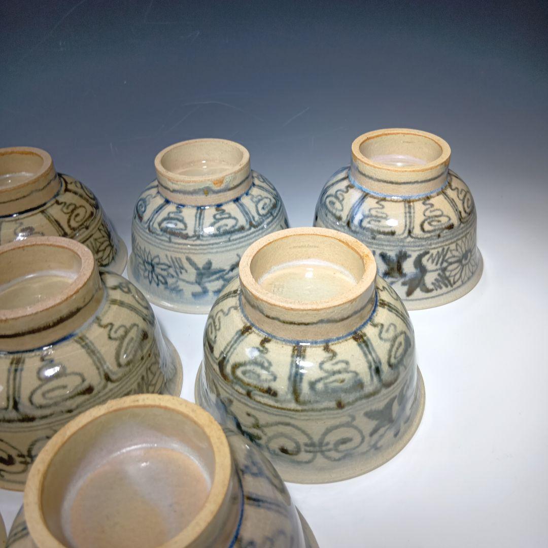 茶道具　楽山窯造　安南数茶碗10客　 美品　共箱