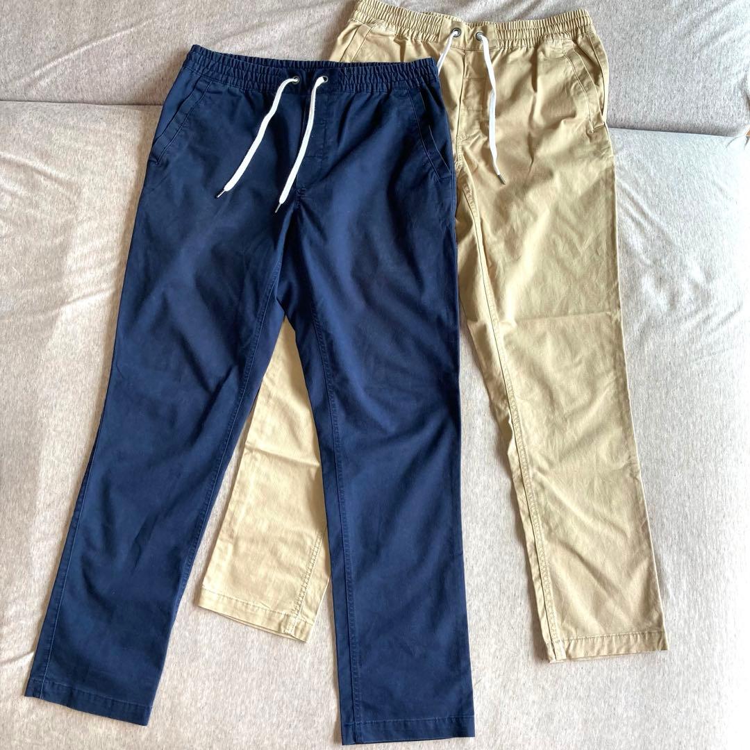 2色セット　チノパン ベージュ ネイビー　イージーパンツ