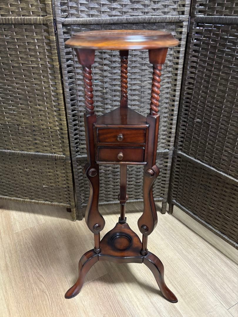 アンティーク調　花台　置き台　引き出し　イギリス製