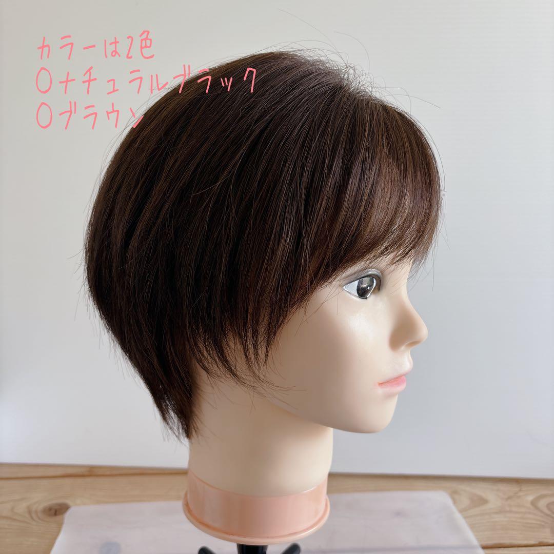 《半手植え　レミーヘアウィッグ》ナチュラルブラック　分け目リアルスキン