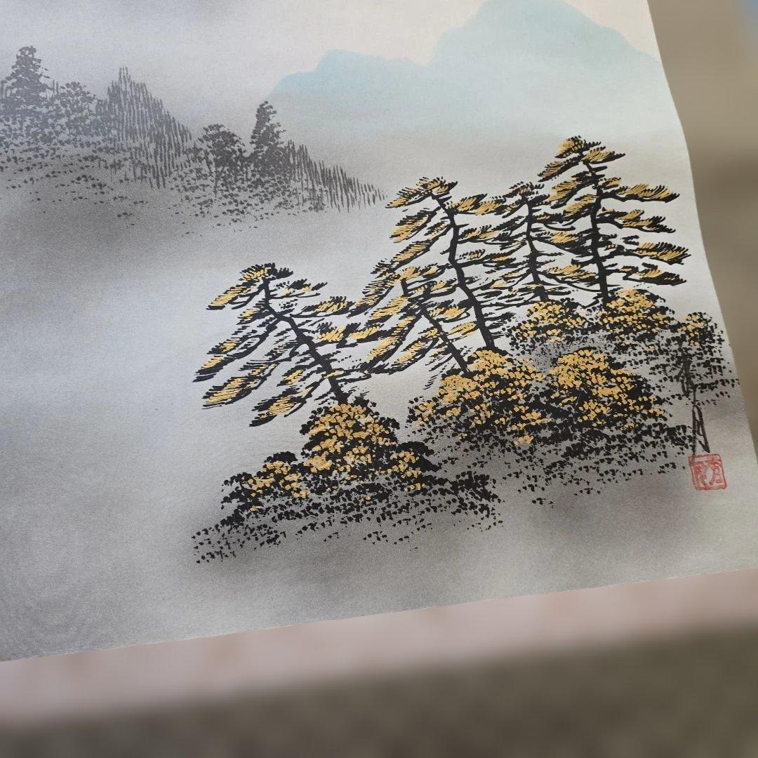 赤富士双鶴 秀月 掛け軸