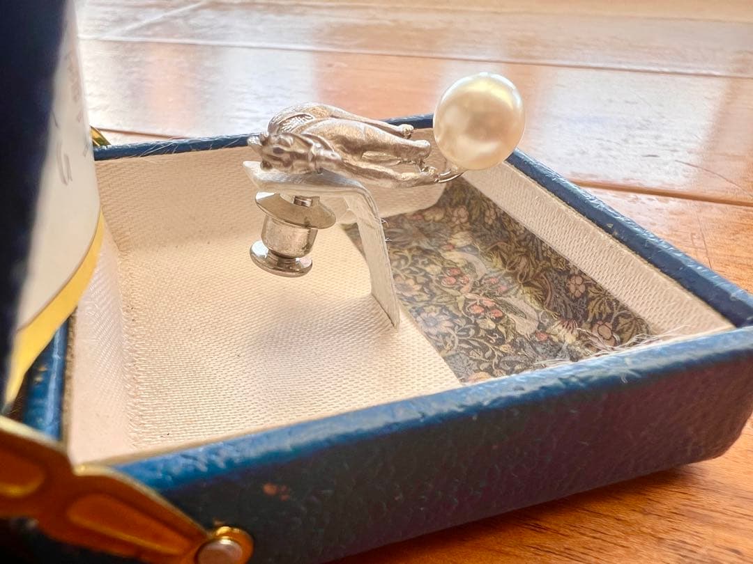 アンティーク⭐︎ホースブローチ 馬のピンブローチ　sv925 本真珠8mm珠