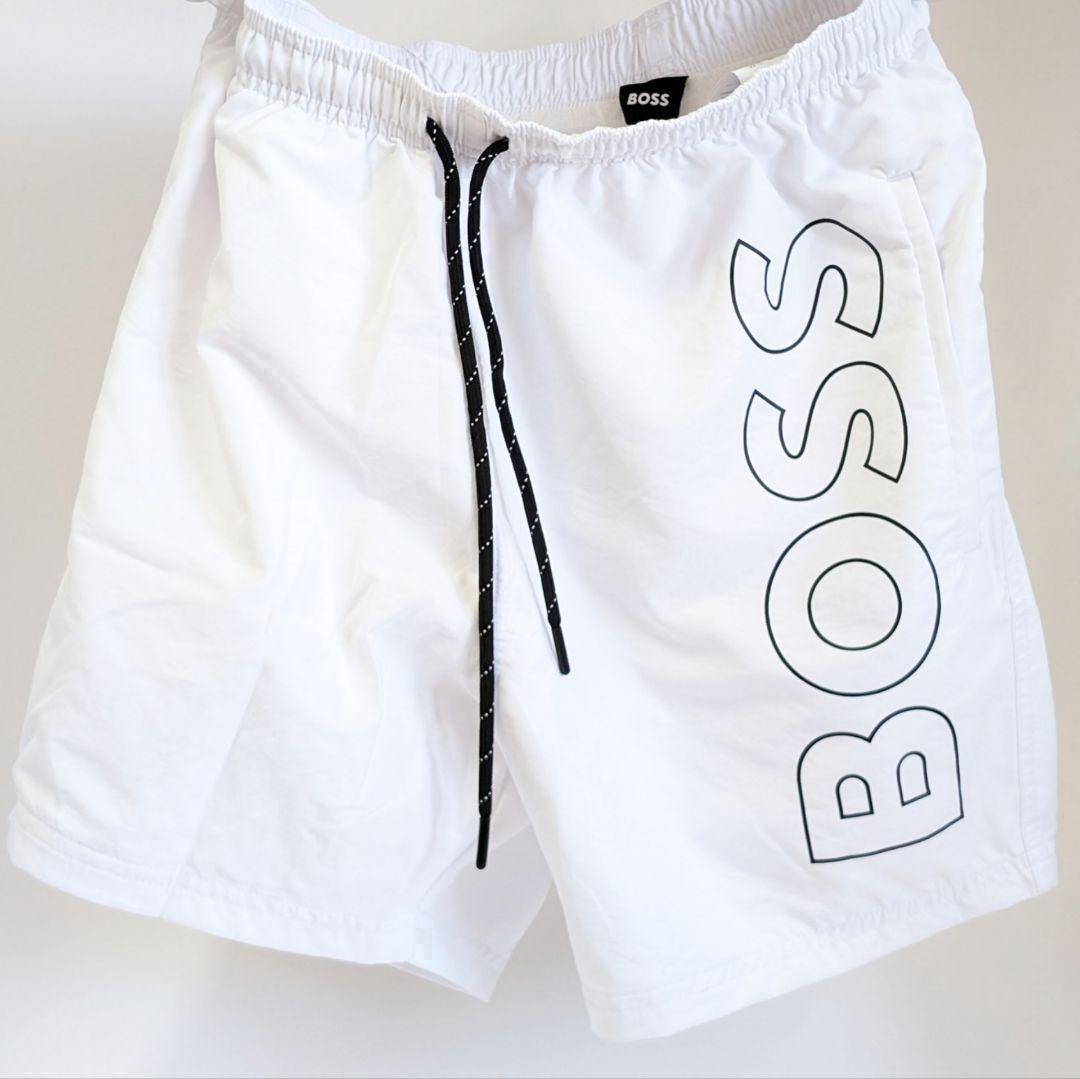 【海外限定品】 BOSS ボス スイム ショーツ 水着 L LL ホワイト 白