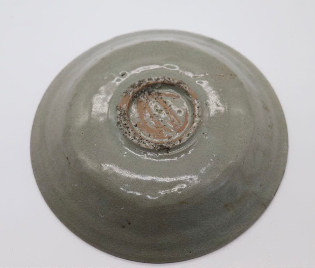 高麗青磁　印花盤　13世紀　アンティーク　送料込み1225