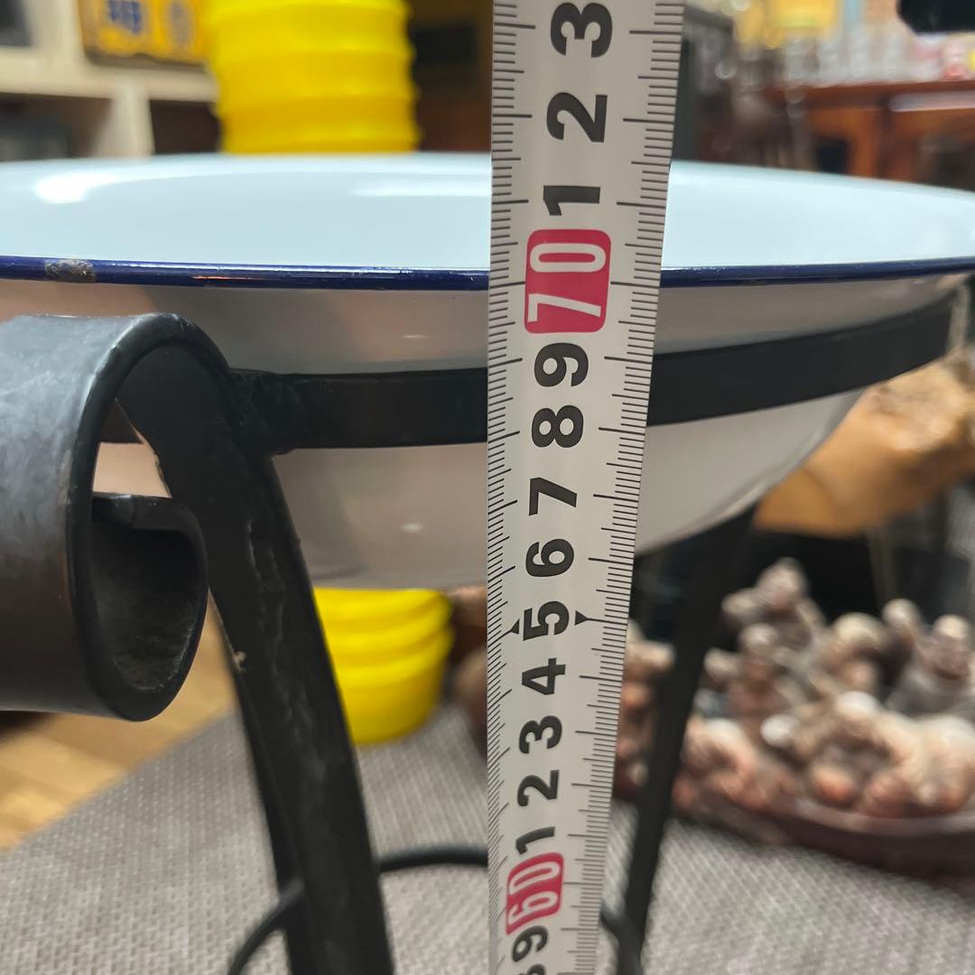 ホーロー洗面器スタンド　アンティーク　ヴィンテージ　レトロ