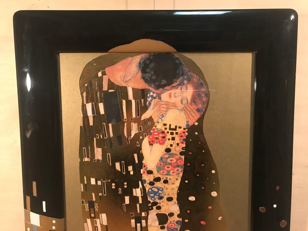 クリムト　「接吻」　ジークレー＋シルクスクリーン金箔加工　サイン無し