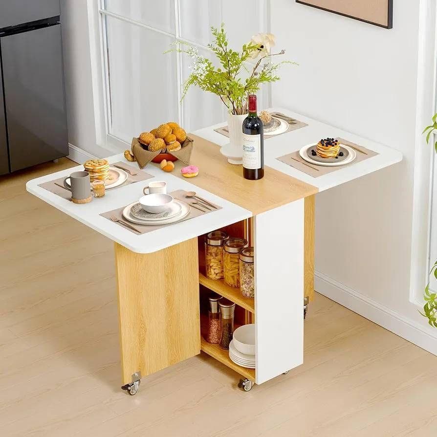 大特価❕淡色✨️2トーン✨️折り畳み ダイニング テーブル 省スペース 収納