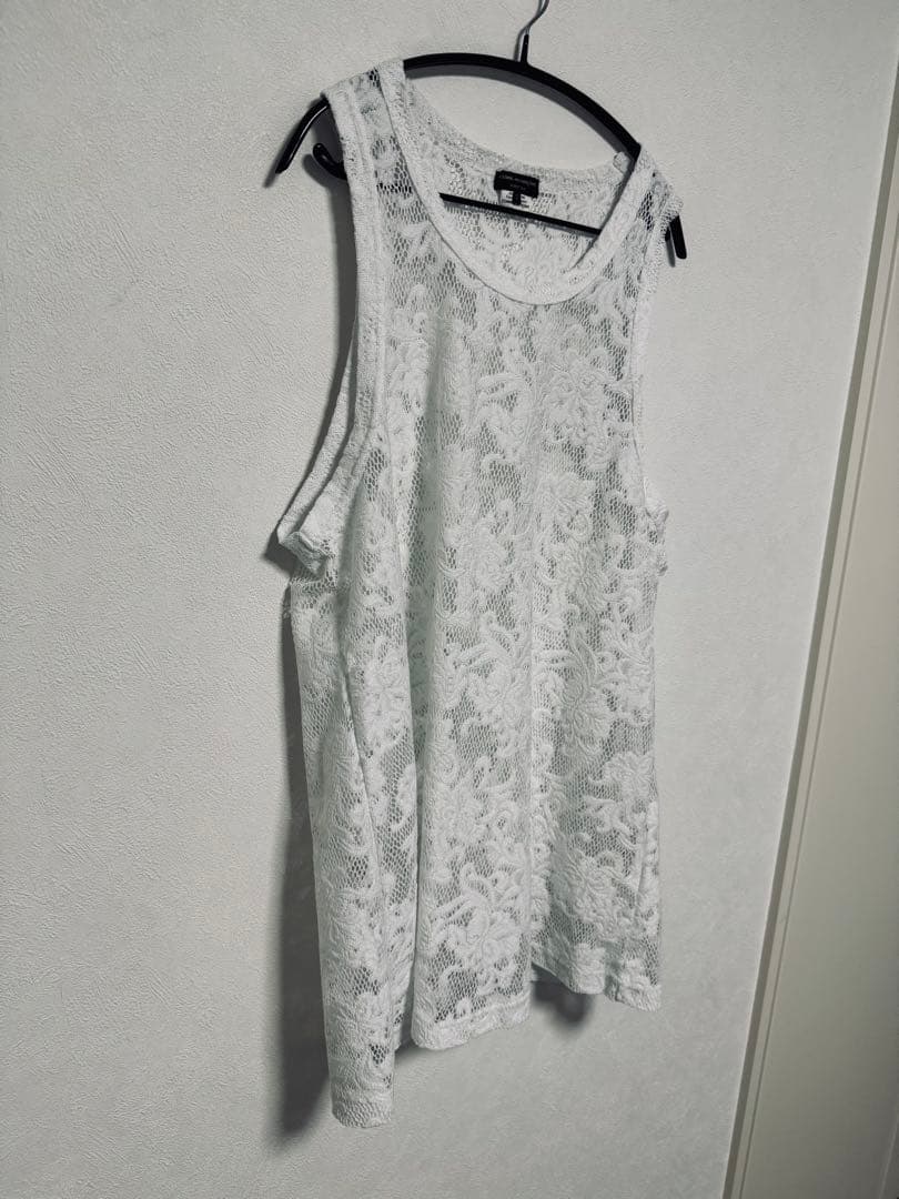 コムデギャルソンオムプリュス 25SS レースタンクトップ 白