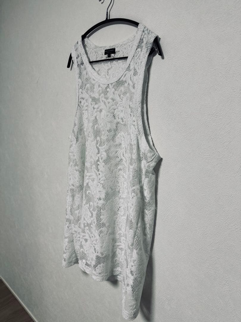 コムデギャルソンオムプリュス 25SS レースタンクトップ 白