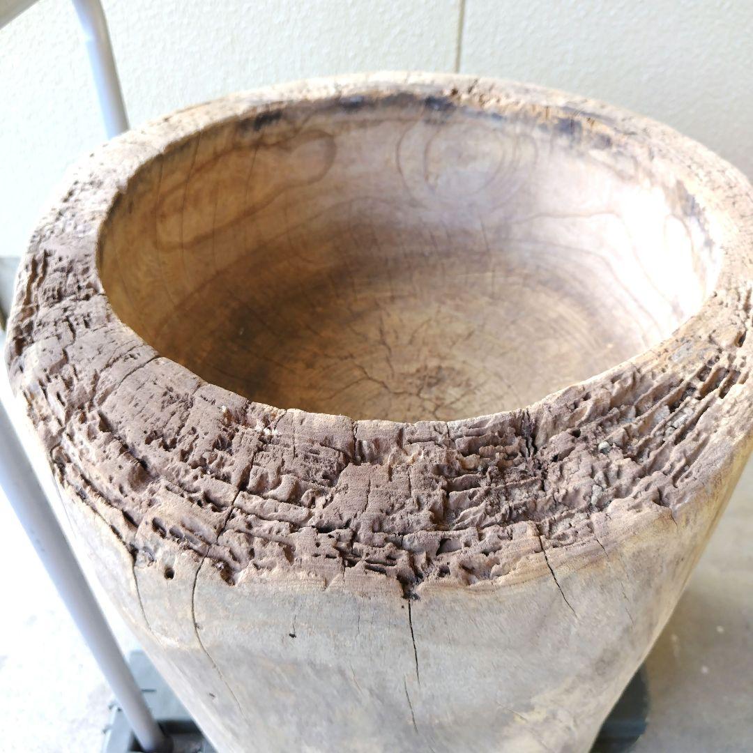 昭和レトロ　けやき臼　餅つきうす　アンティーク古道具　ジャンク品