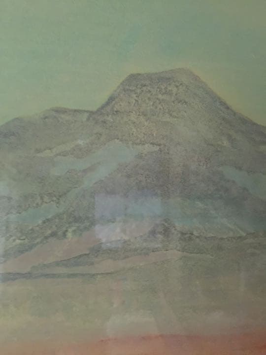 絵画  紺綬褒章受賞 日本画家 高見沢柳佳作  弥陀が原（立山連峰）