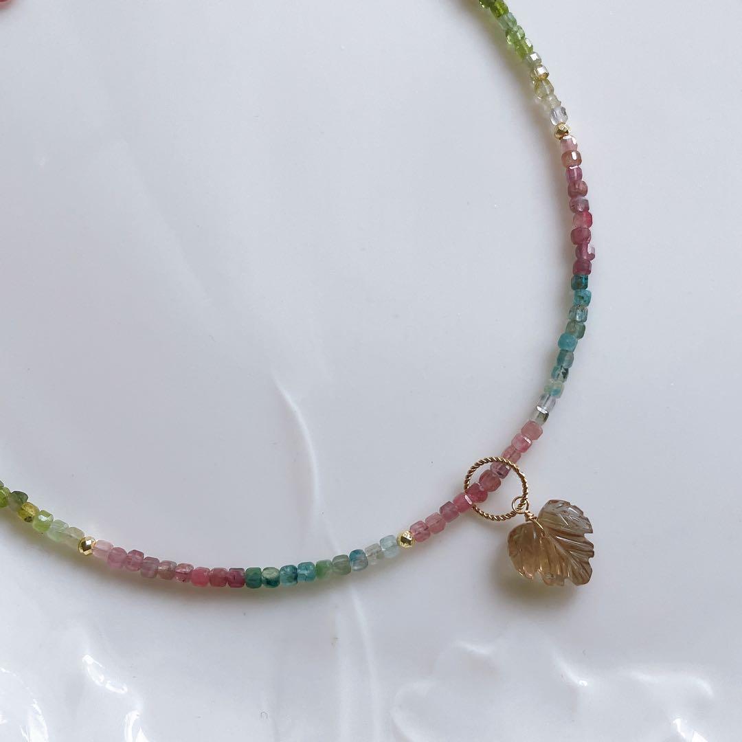 Kaya◆マルチカラートルマリンチョーカー✧合成アレキサンドライトチャーム