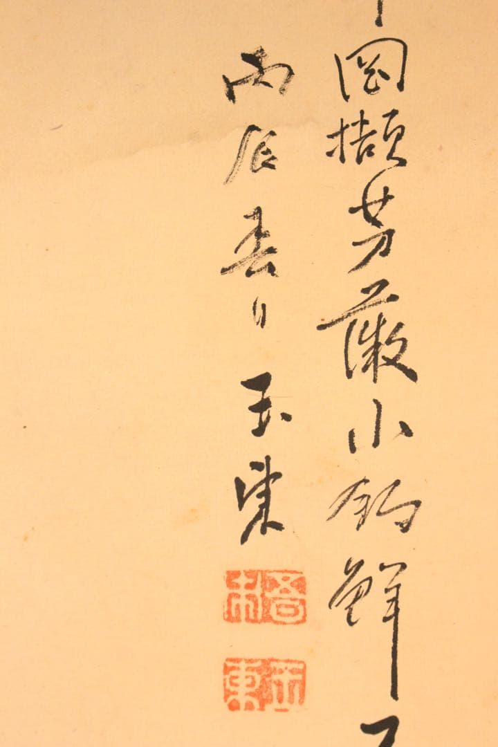 No5064 掛軸　五日市玉東　山水画賛　紙本　南画　日本画　古美術　送料無料