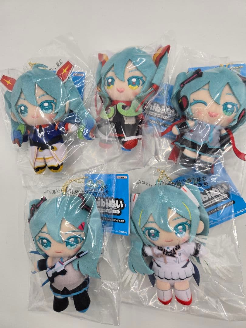 【新品】ガンダム45周年×初音ミク Chibiぬいマスコット 全5種コンプセット