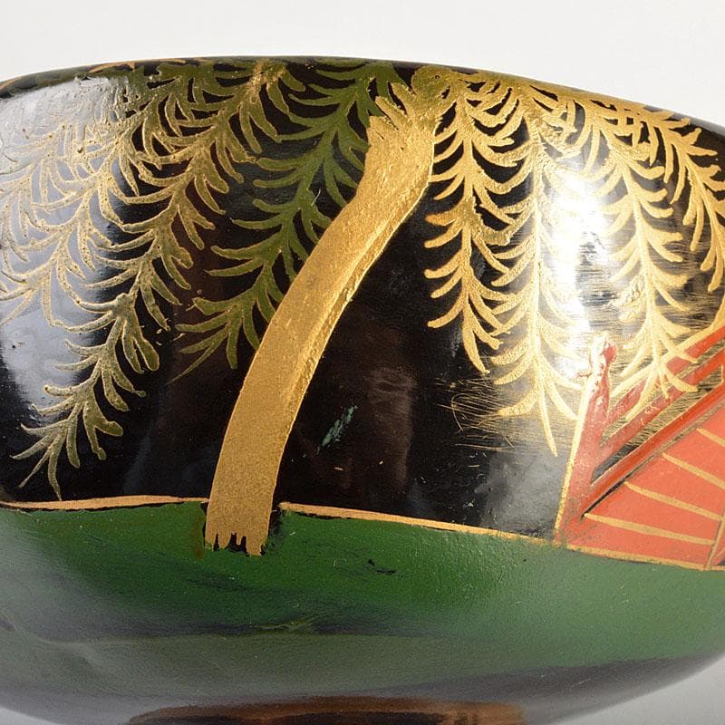 茶道具　平安　加藤光漆造　螺鈿装飾　乾漆茶碗　共箱　V　6724