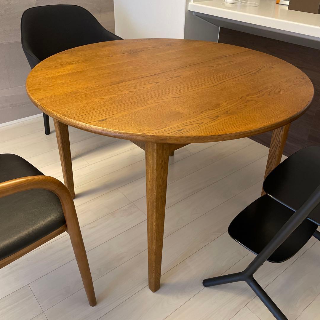 folk 伸縮式ダイニングテーブル ブラウン