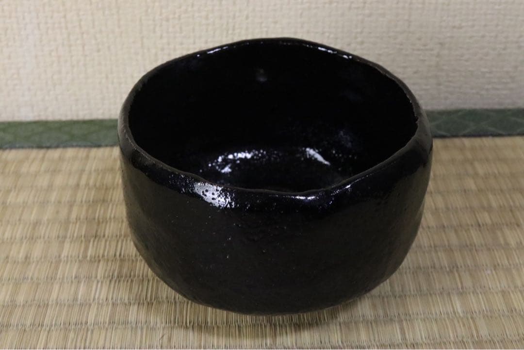 楽吉左衛門 了入作 黒茶碗 旦入識 共箱