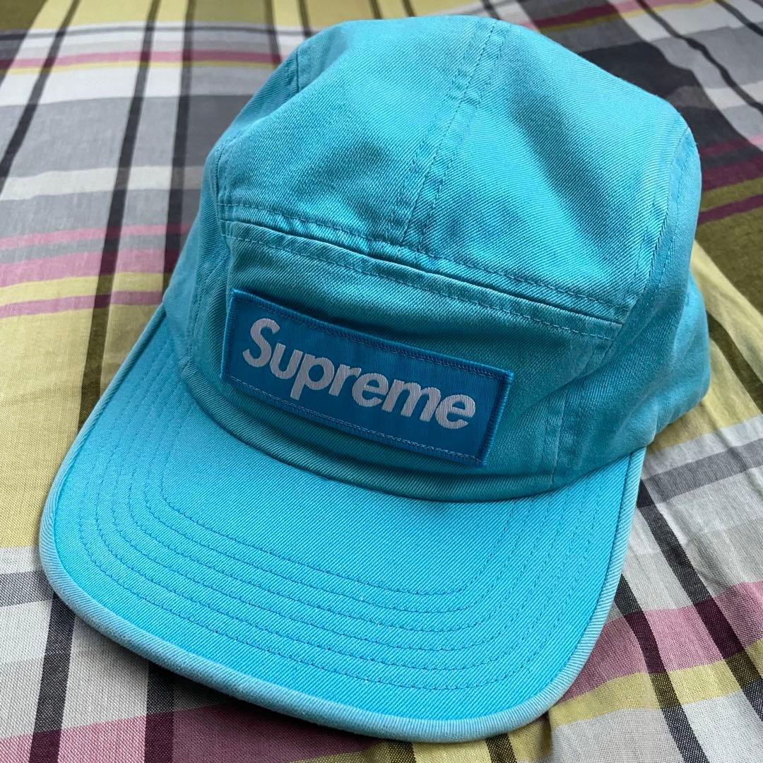 Supreme Washed Chino Twill Camp Cap 水色