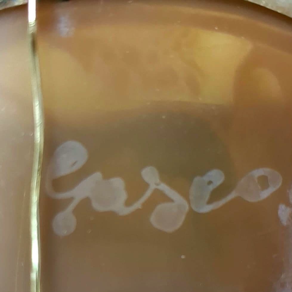 18金 天然シェルカメオブローチ 長さ74㎜重さ29g 作家サイン入