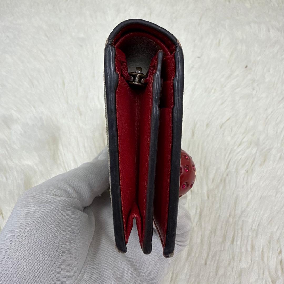 ✨美品✨ グッチ　二つ折り財布 チェリー　さくらんぼ PVC GGスプリーム