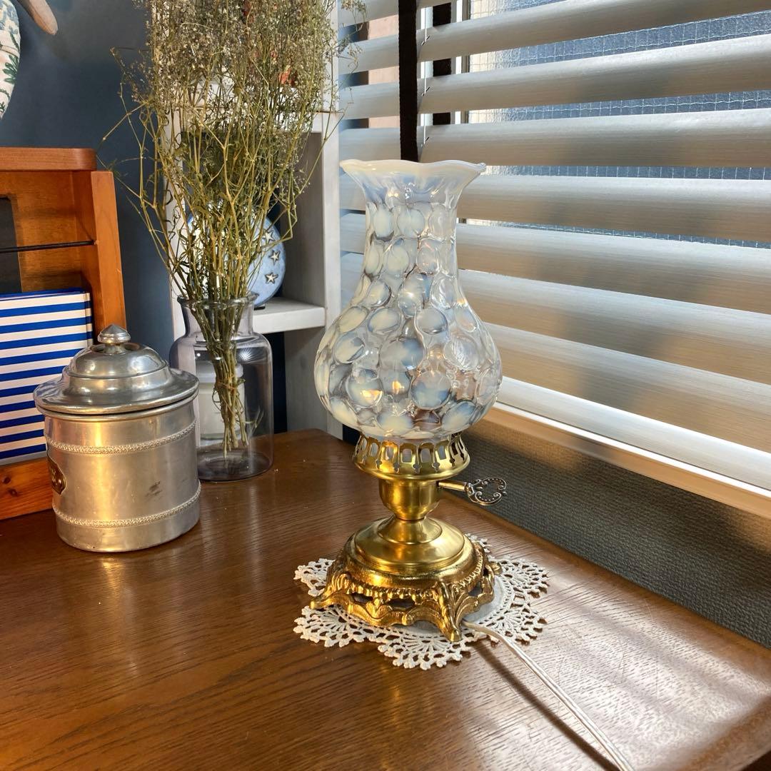 フェントン　1930年　ランプスタンド　アンティークシェード　ランプスタンド