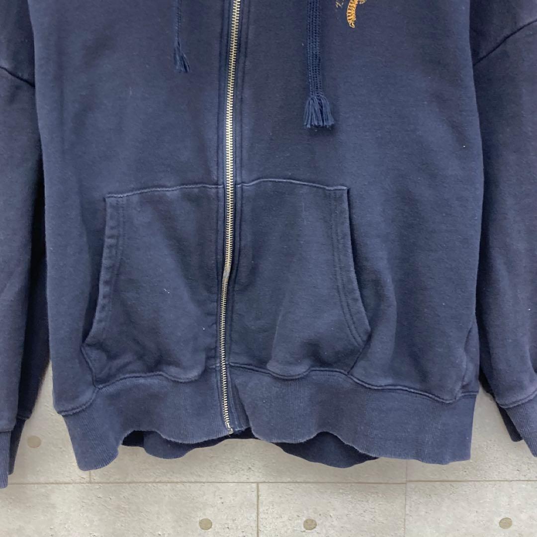 米津玄師 せきついくんパーカー チェック スウェット ジップパーカー Ｍ 紺