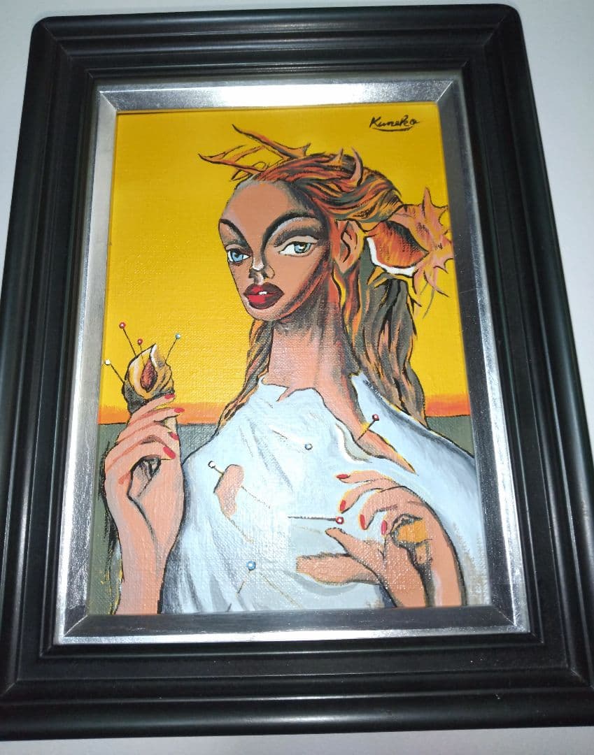 金子国義、絵画、油彩、SM号、暁オ閉じる女、新品額縁、肉筆、鴨居玲、高塚省吾。