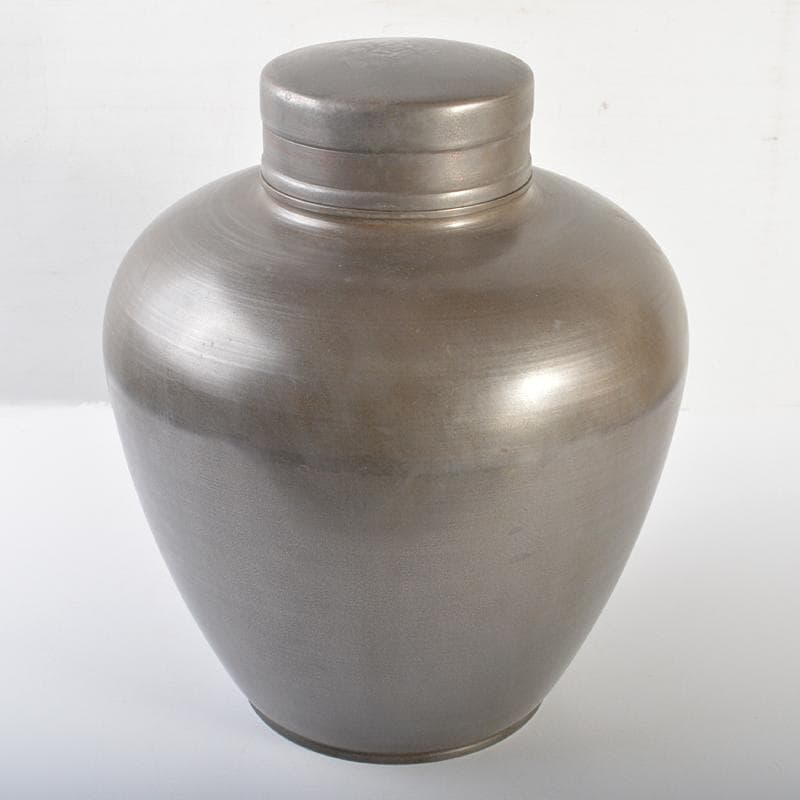 古錫　大茶壷　茶心壷　約8.48kg　御錫屋天下一美作守造銘　B　R6849B