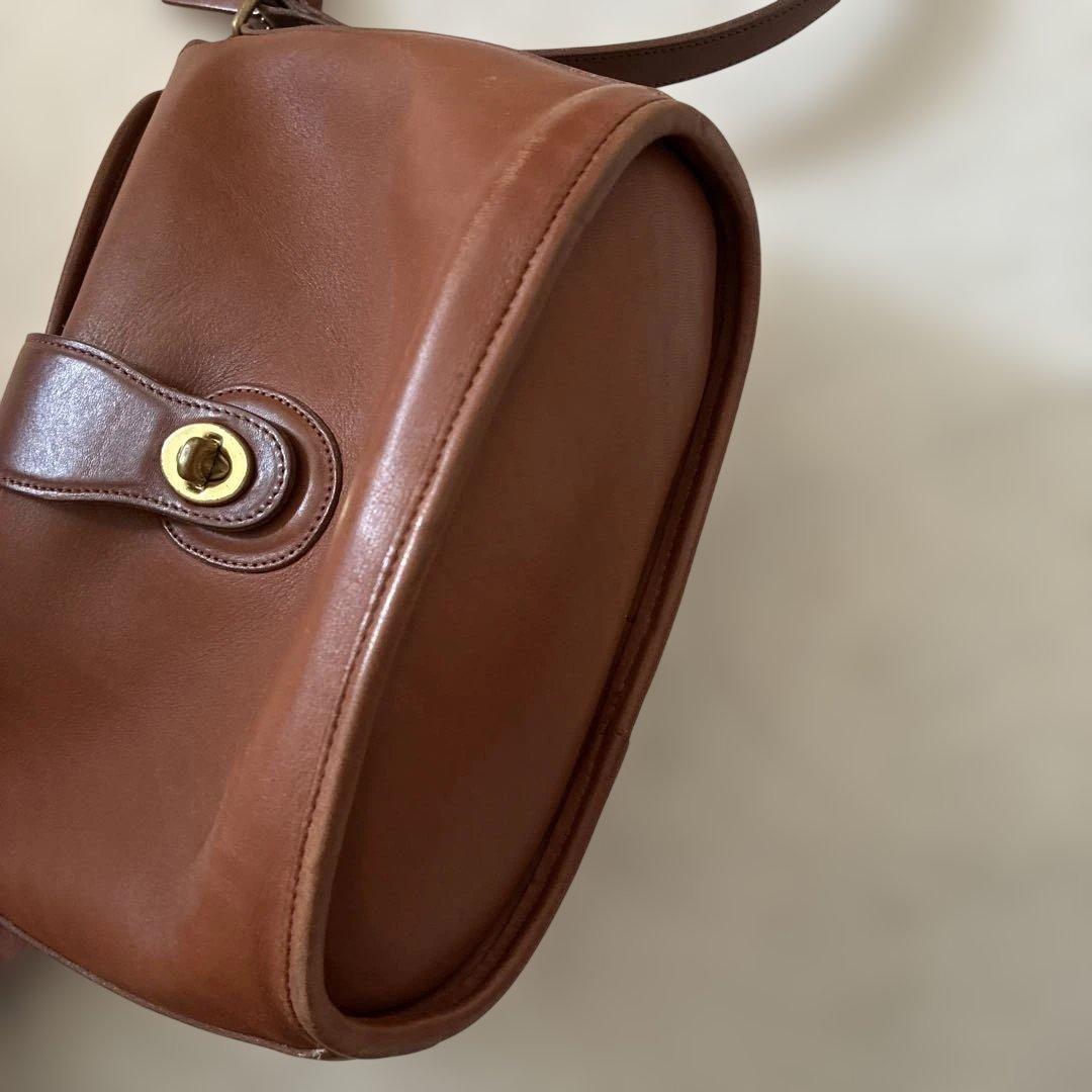 オールドコーチ ブラウンレザー ショルダーバッグ ターンロック 9948