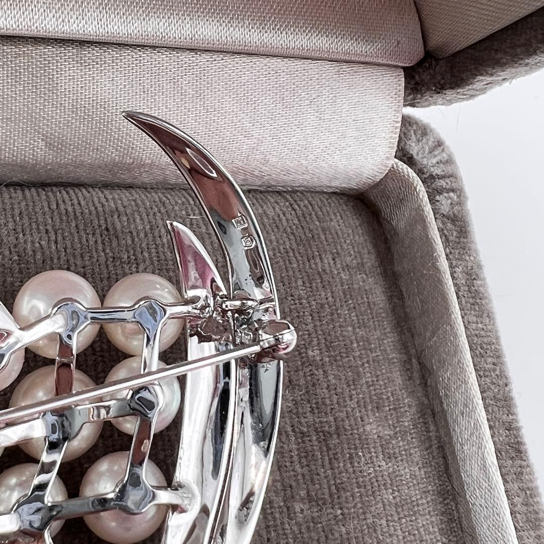 MIKIMOTO ミキモト アコヤ 本真珠 ブローチ パール9粒