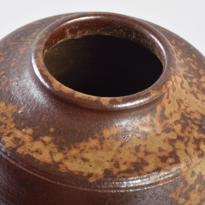 茶道具　備前焼　木村陶峰造　肩衝茶入　仕覆付　共箱　V　8633