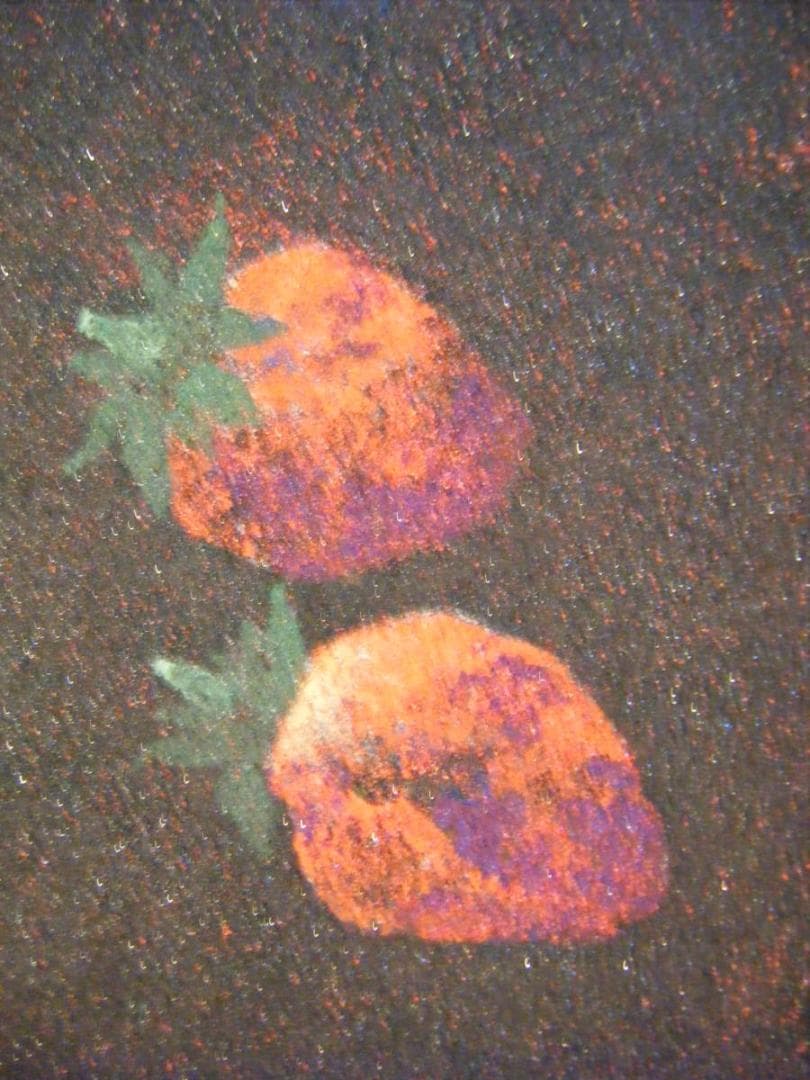 【真作】絵画　加藤東一　日本画4号　赤い実　日展理事長　箱入　M48