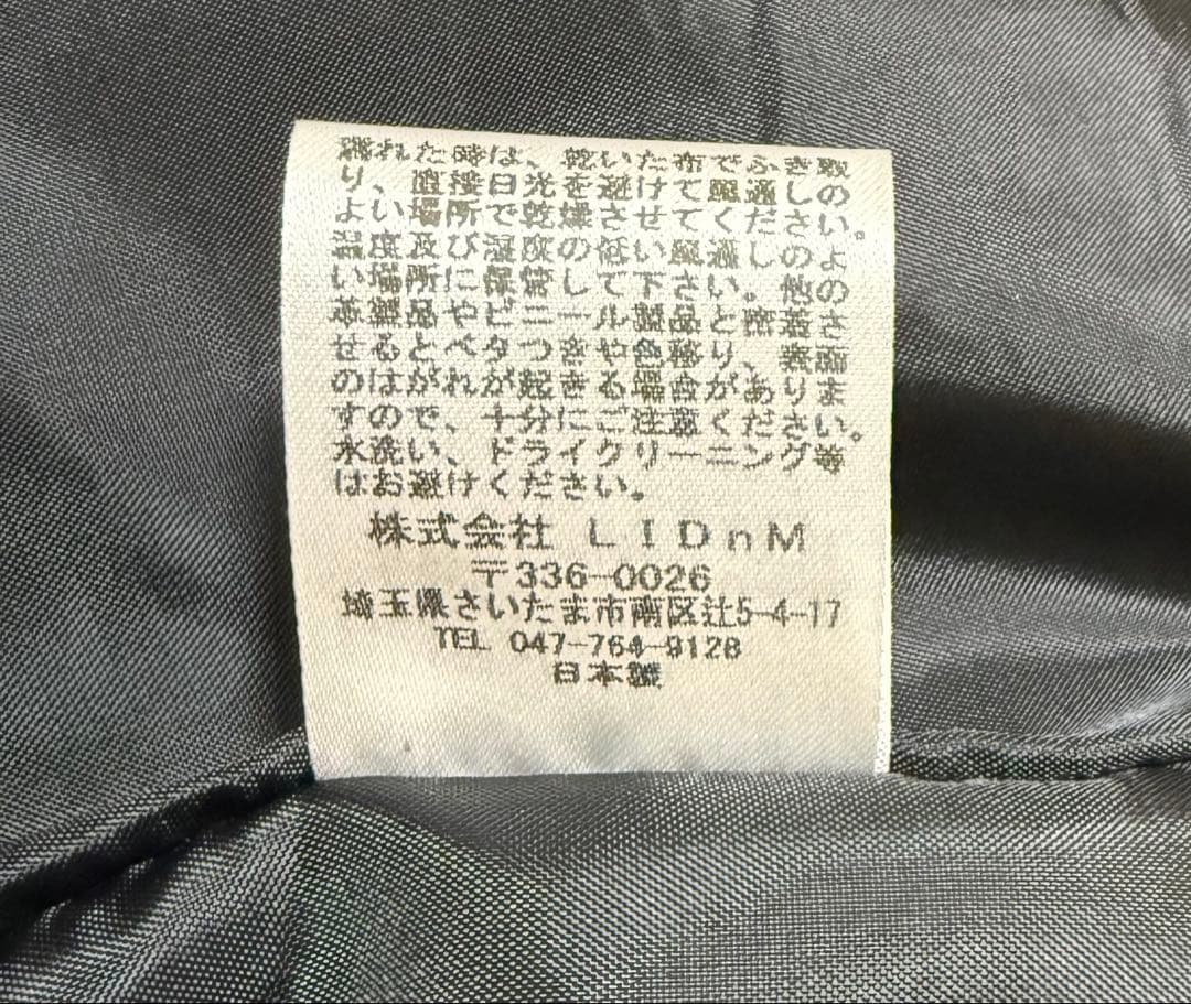 LIDNM レザーライダースジャケット　シングルライダース　シープレザー　羊革