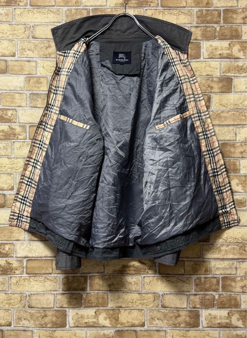 バーバリーロンドン　イングランド製　スイングトップジャケット　刺繍ロゴ　XXL