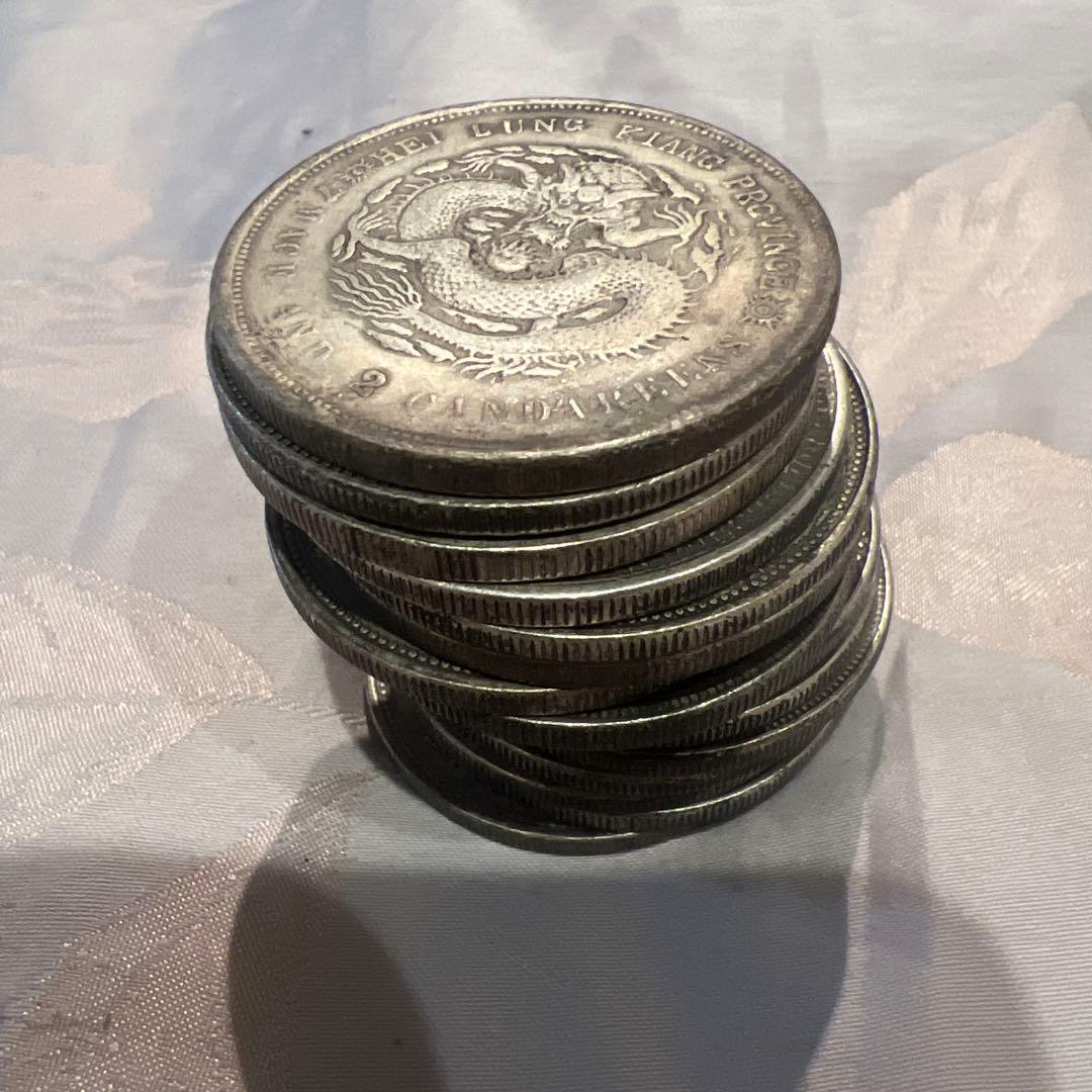 蔵出中国古銭大清帝国各地光緒元宝16種 銀貨 26.5gX16清王朝 日清戦争げ