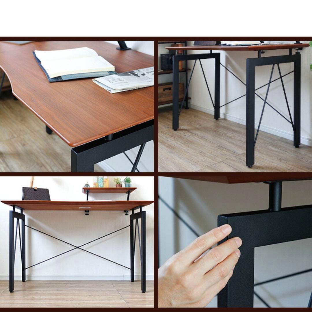 【美品！】パソコンデスク　ウォールナット　サイドワゴン&椅子付き　ワークデスク