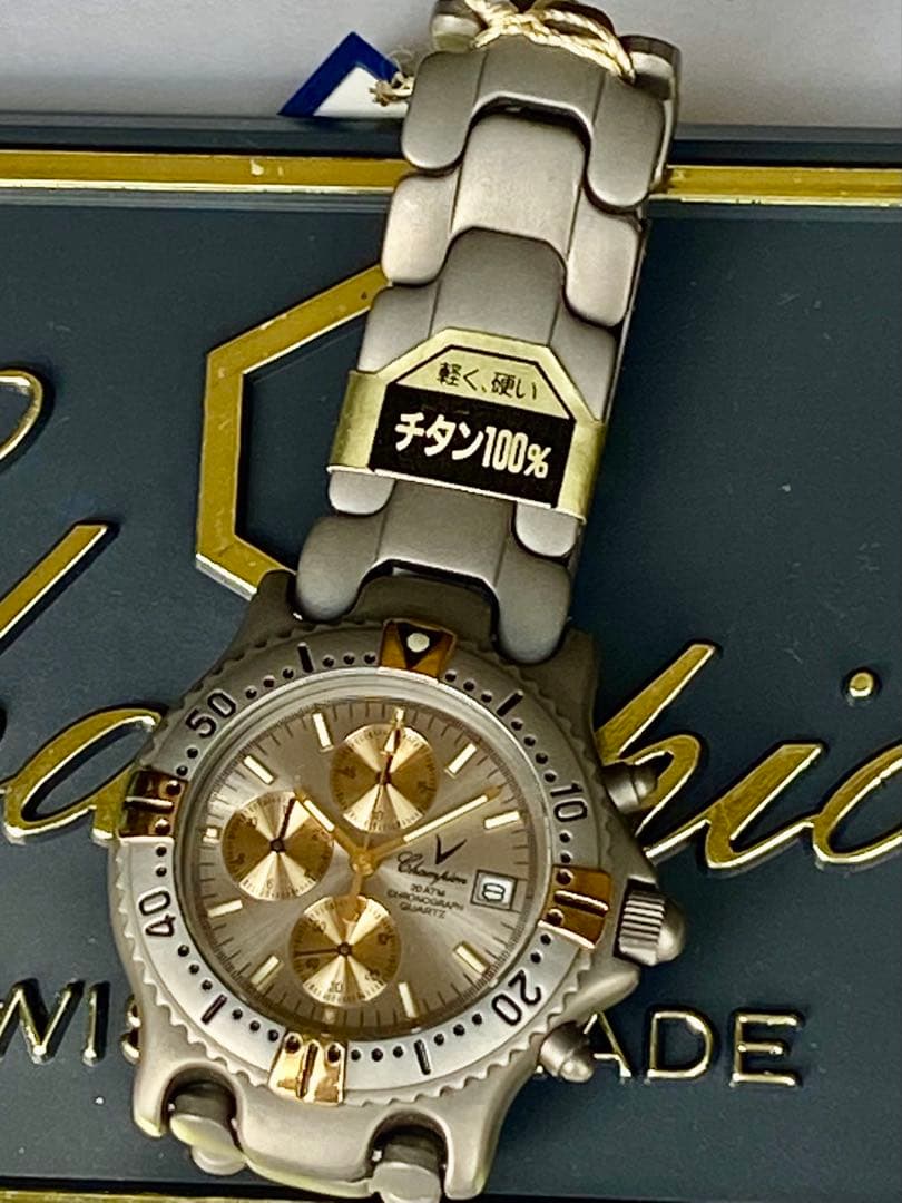 チャンピオン　チタン　クロノメンズ腕時計