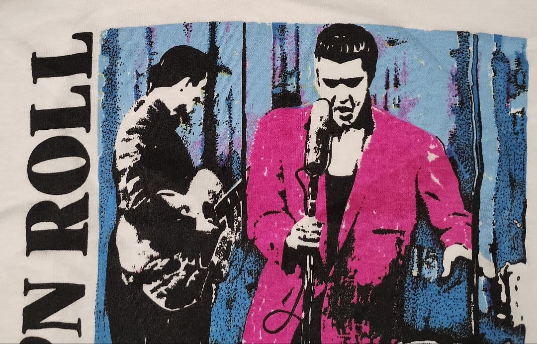 エルビス・プレスリー 1988 R&Rビンテージ モノクロカラー Tシャツ XL
