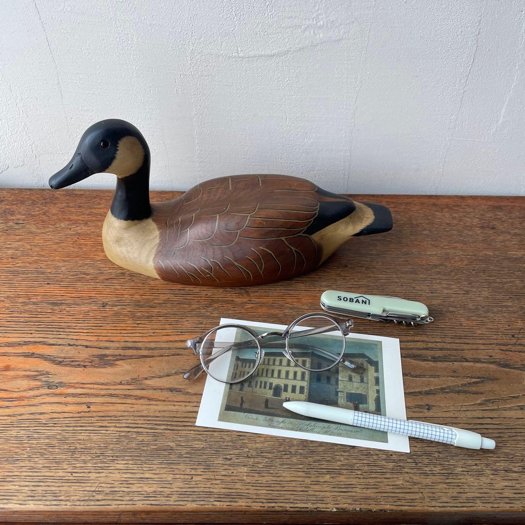 カナダグース USA メイン州 木製 デコイ 1984年製 バードオブジェ 鴈